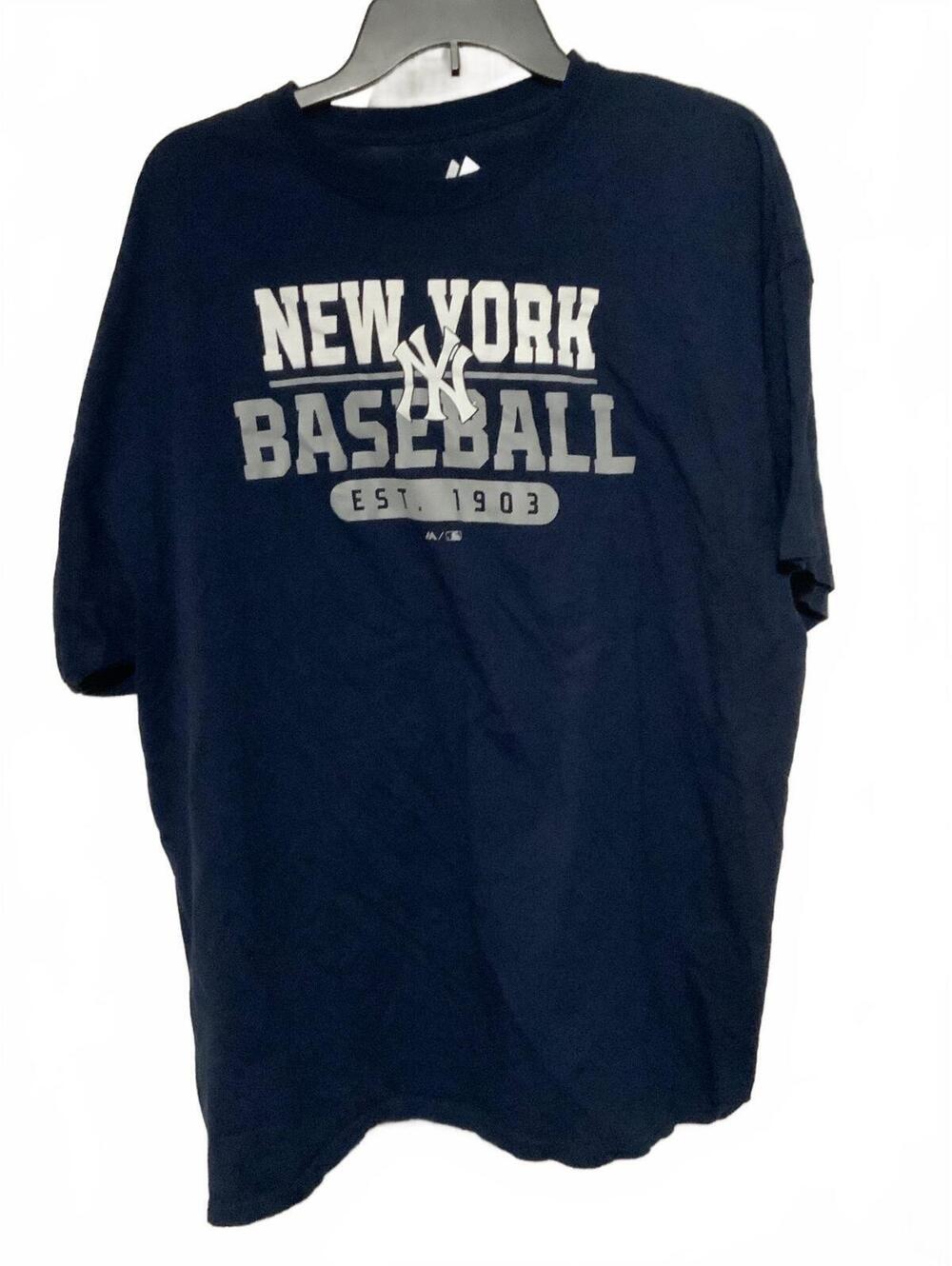 Majestic New York Yankees Baseball T-Shirt Navy Blue Size 2XL